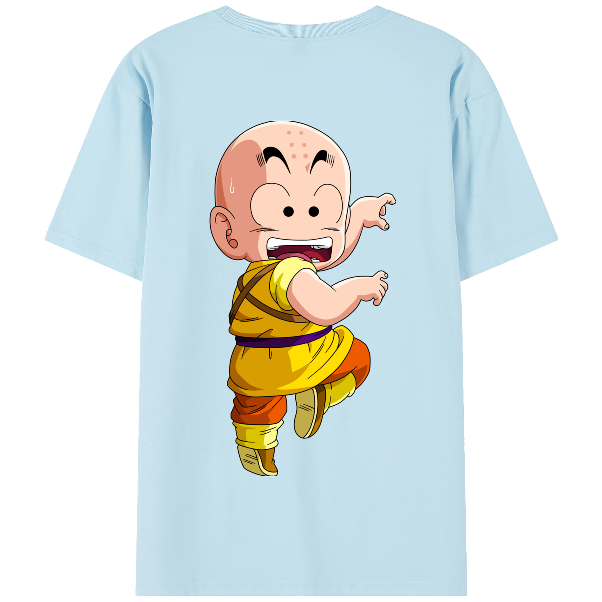 （画像用） ドラゴンボール クリリン DRAGON BALL krillin 綿100％半袖Tシャツ（背面プリント）